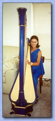 Adele's Blue Fench Lever Harp by Camac